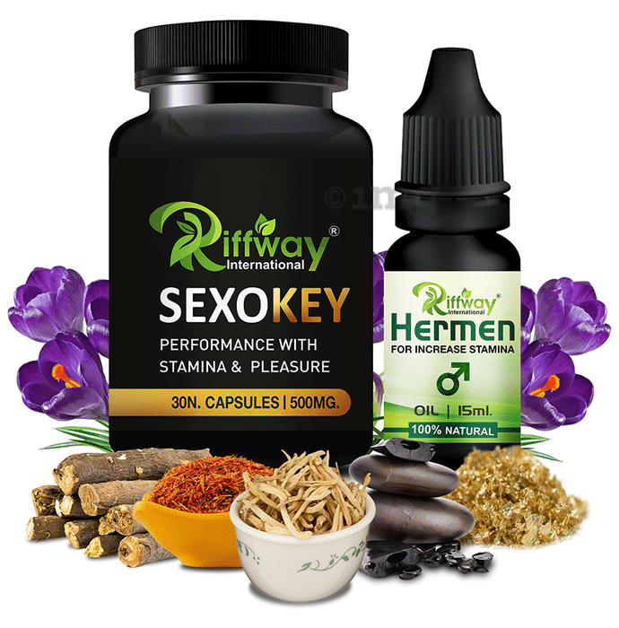 Riffway International Combo Pack of  Sexo Key 30 Capsule &  Hermen Oil 15ml