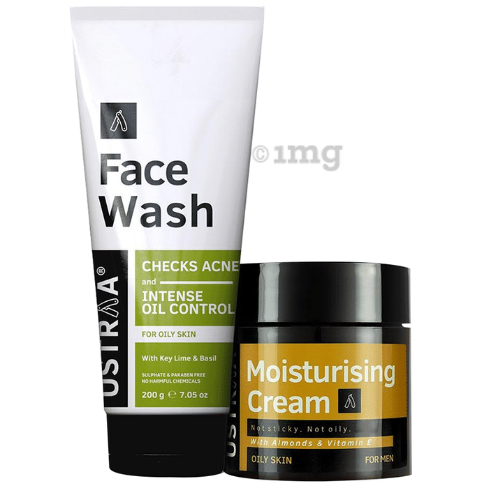 Ustraa Oil Control Pack (Face Wash Oily Skin 200gm & Moisturising Cream Oily Skin 100gm)