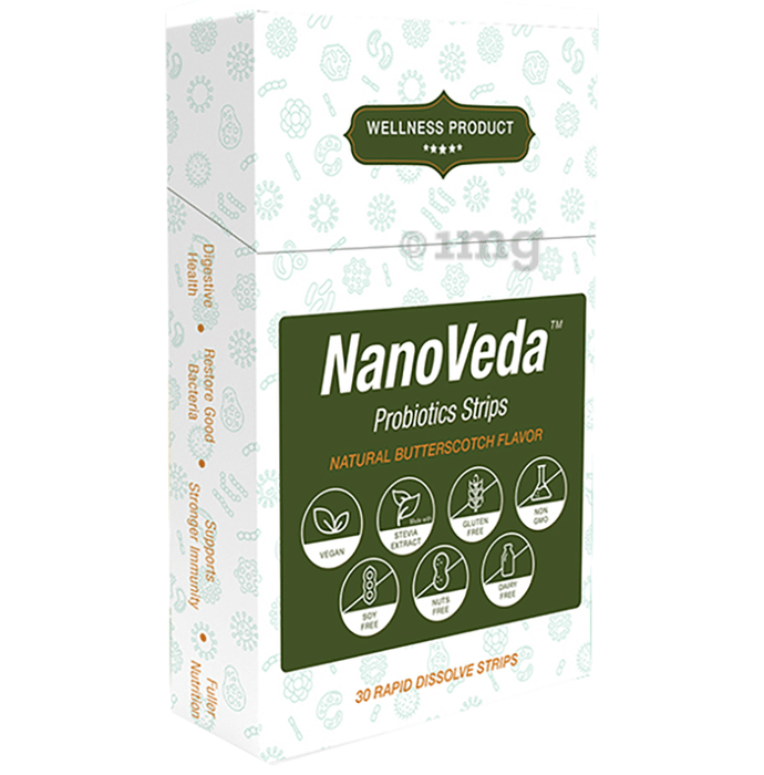 NanoVeda Probiotic Strip (0.12g Each) Natural Butterscotch