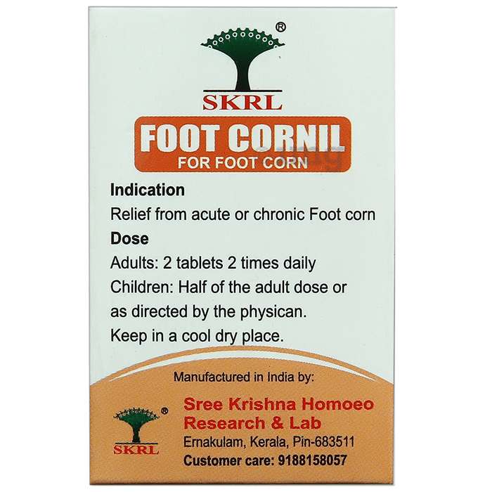 SKRL Foot Cornil Tablet 25gm Each Buy combo pack of 2.0 bottles at best price in India 1mg