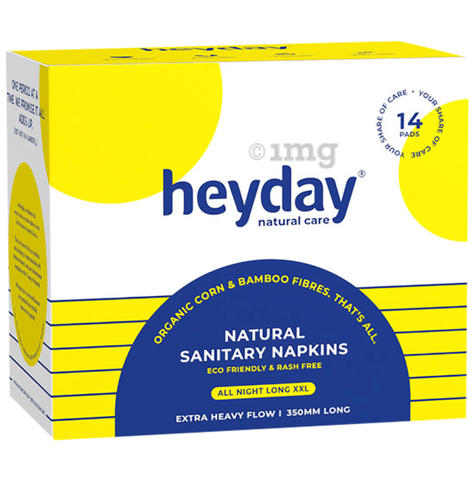 Heyday Natural Sanitary Napkins with Wings XXL All Night Long