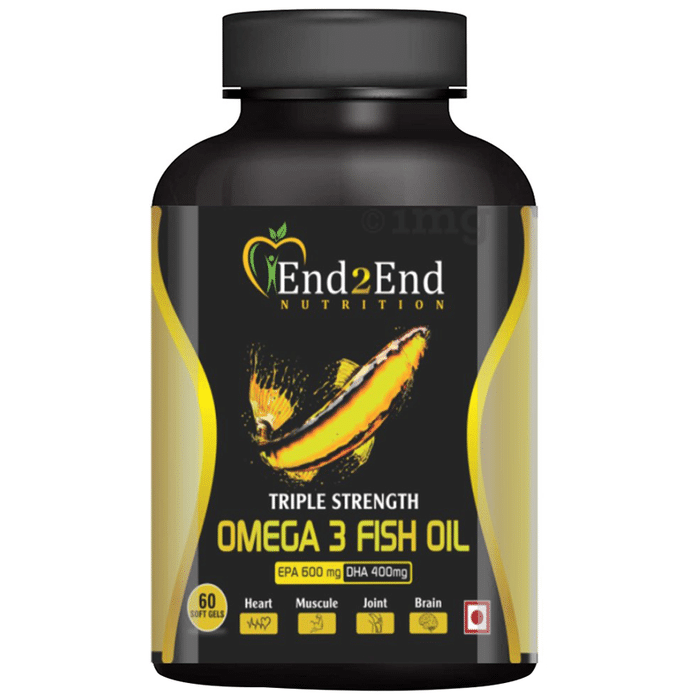 End2End Nutrition Triple Strength Omega 3 Fish Oil Softgel (60 Each)