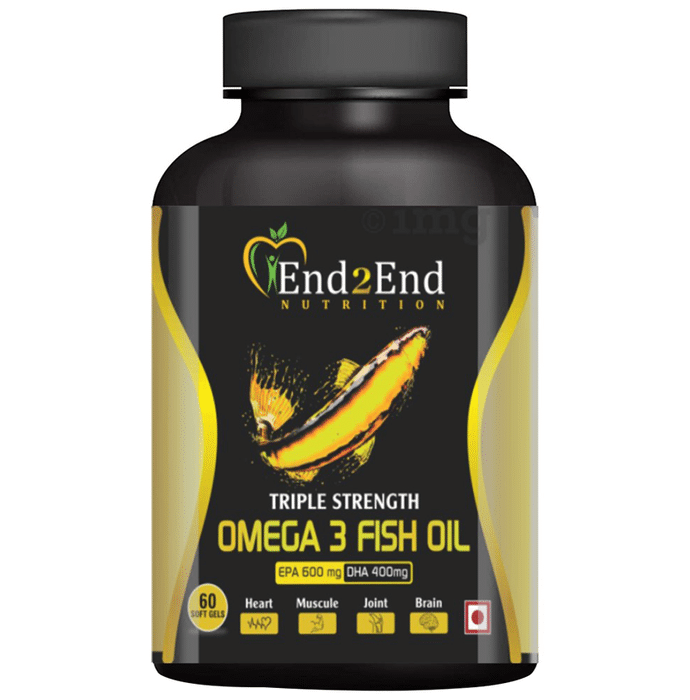 End2End Nutrition Triple Strength Omega 3 Fish Oil Softgel (60 Each)