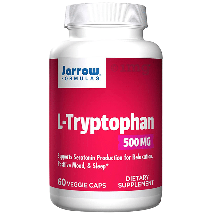 Jarrow Formulas L-Tryptophan 500mg Veggie Caps | Supports Serotonin Production