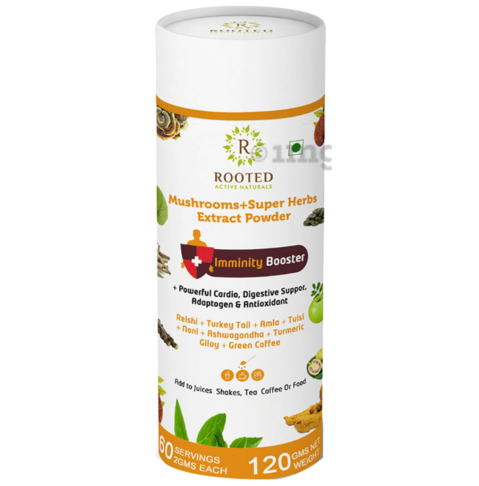 Rooted Active Naturals Immunity Booster Mushroom+Super Herbs Extract Powder
