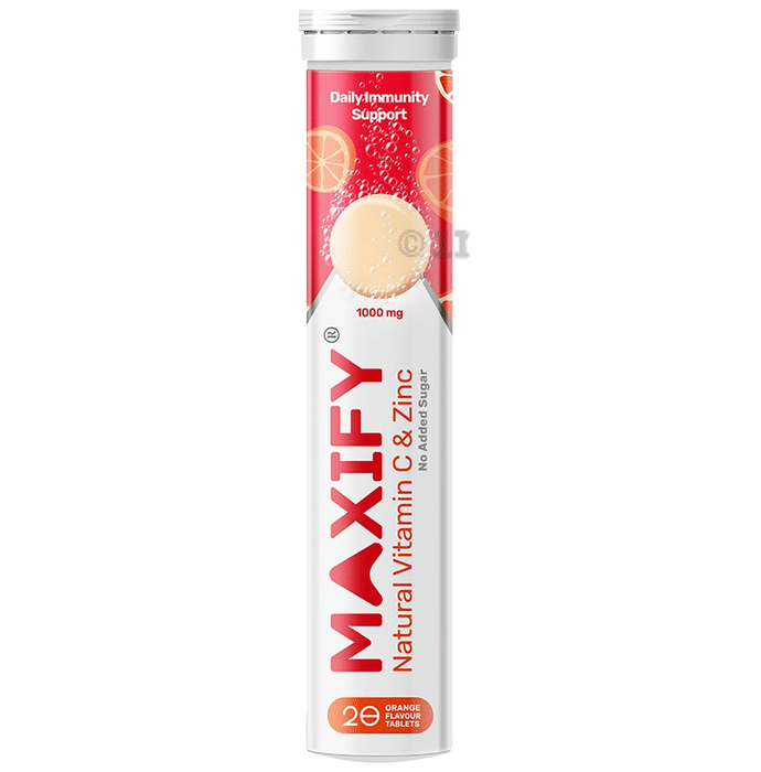 Maxify Natural Vitamin C & Zinc Effervescent Tablet (20 Each) Orange