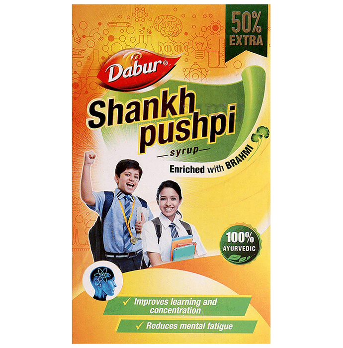 Dabur Shankhpushpi Syrup with Brahmi | For Learning & Concentration