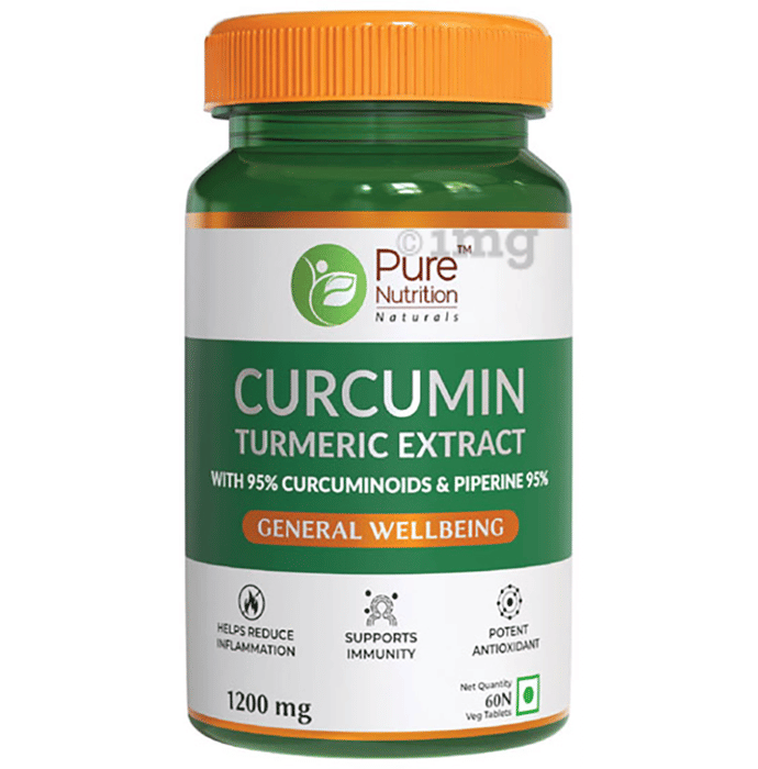 Pure Nutrition Curcumin Turmeric Extract 1200mg Veg Tablet Buy bottle
