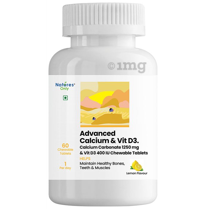 Natures Only Advanced Calcium 1250mg & Vitamin D3 400IU Chewable Tablet