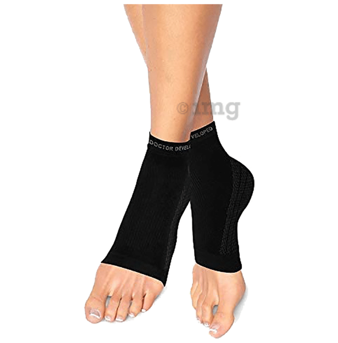Dr. Arthritis Doctor Developed Copper Foot Sleeves/ Plantar Fasciitis Socks & Doctor Written Handbook Small