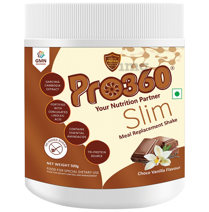 Pro360 Slim Protein with CLA & Garcinia for Nutrition | Sugar Free | Flavour Choco-Vanilla