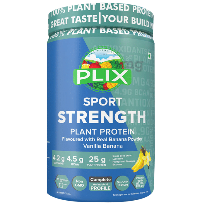 Plix Sport Strength Plant Protein Powder (1kg Each) Vanilla Banana