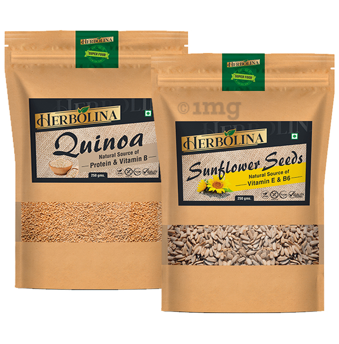 Herbolina Combo Pack of Quinoa & Sunflower Seeds (250gm Each)