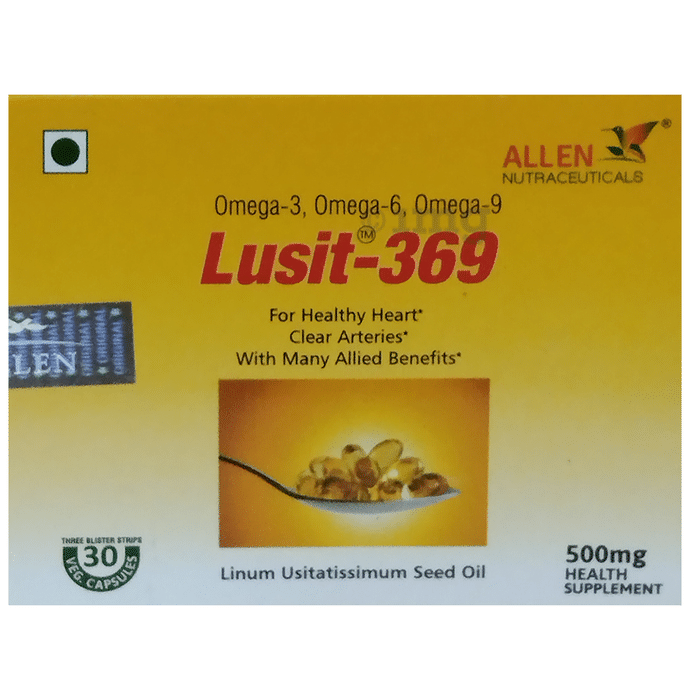 Allen Nutraceutical Lusit 369 with Omega 3-6-9 | For Healthy Heart | Capsule