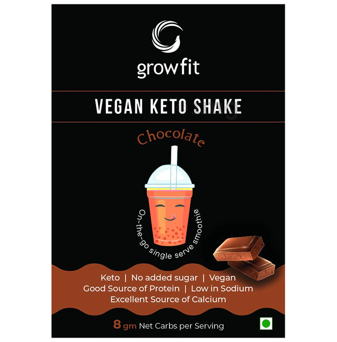 Growfit Vegan Keto Shake Sachet (60gm Each) Chocolate
