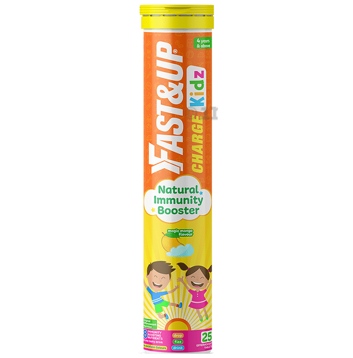 Fast&Up Charge Kidz Natural Immunity Booster | Flavour Magic Mango Effervescent Tablet