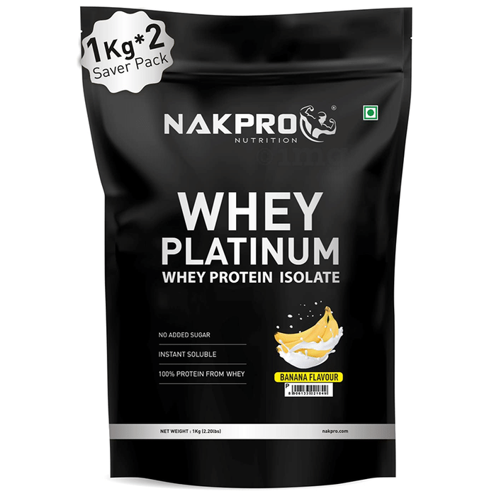Nakpro Nutrition Whey Platinum Whey Protein Isolate (1kg Each) Banana