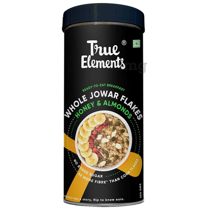 True Elements Whole Jowar Flakes with Honey & Almonds for Good Digestive Health