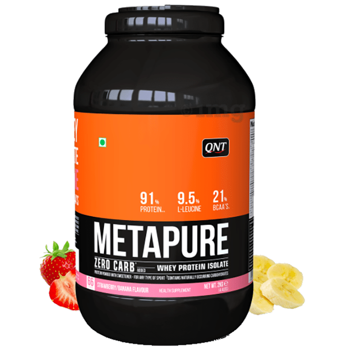 QNT Metapure Zero Carb 100% Whey Protein Isolate Powder Strawberry/Banana