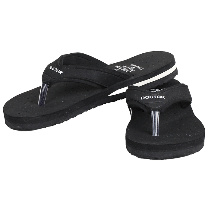 Trase Doctor Ortho Slippers for Women 5 UK Black & White