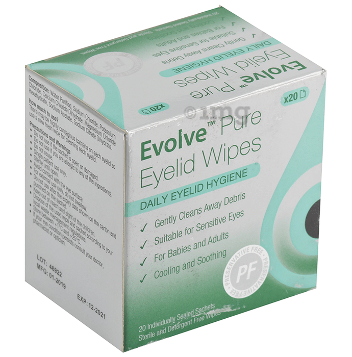 Evolve Pure Eyelid Wipes for Babies & Adults | Suitable for Sensitive Skin