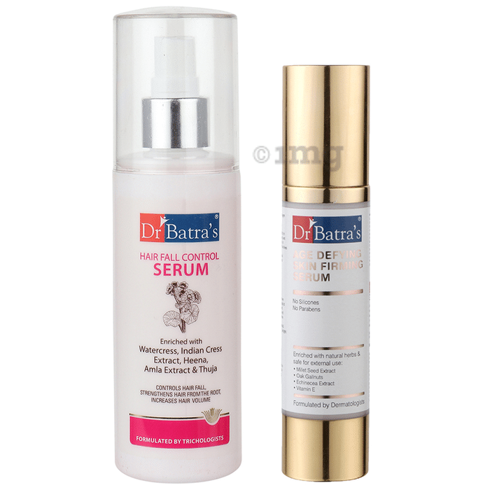 Dr Batra's Combo Pack of Hair Fall Control Serum 125ml and Age Defying Skin Firming Serum 50gm