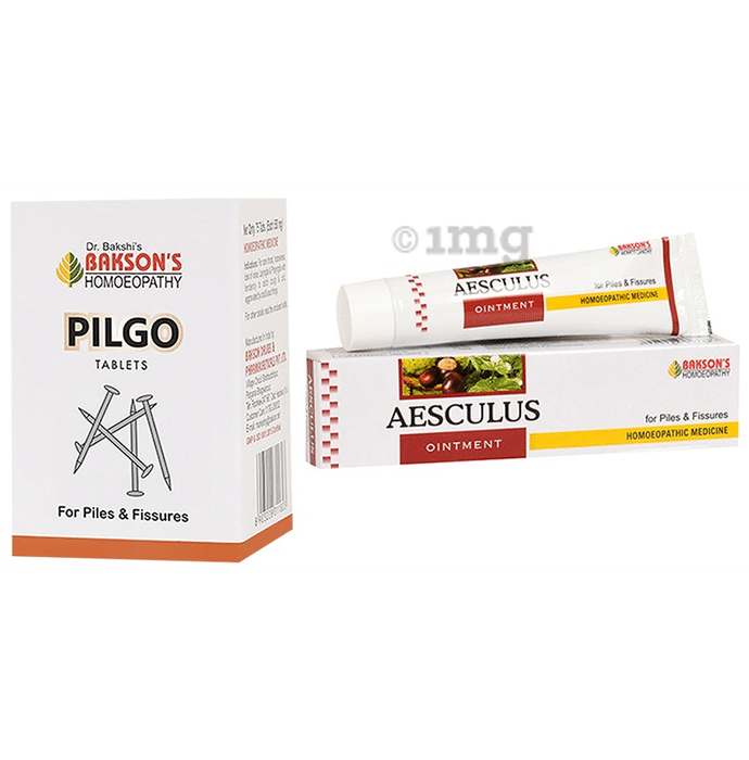 Bakson's Anti Piles Combo Pack of Pilgo 75 Tablet & Aesculus Ointment 25gm