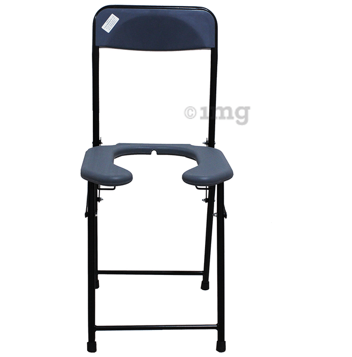 Fidelis Healthcare CC4 Portable Foldable Commode Chair & Bathing Chair with Backrest with Pot U Shape