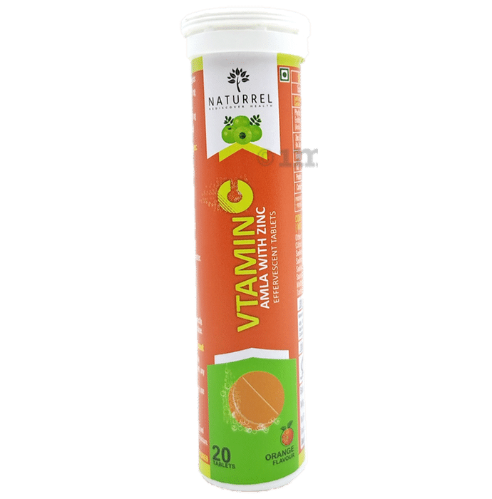 Naturrel Vitamin C Amla with Zinc | Flavour Orange Effervescent Tablet