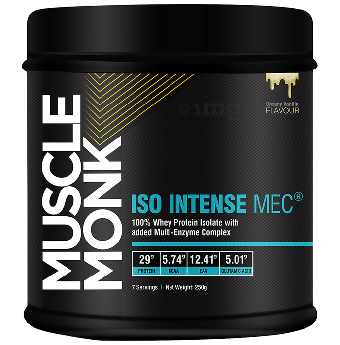Muscle Monk ISO Intense MEC 100% Whey Protein Isolate with added Multi-Enzyme Complex Creamy Vanilla