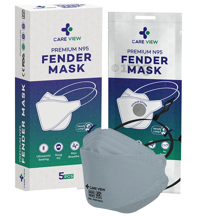 Care View Anti Pollution Premium N95 Fender Mask Head Loop Style Grey