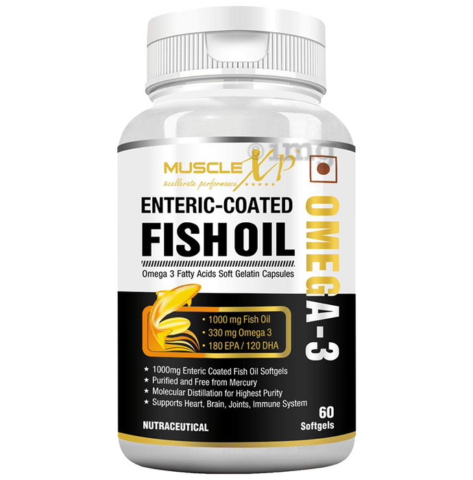 MuscleXP Enteric Coated Omega 3 Fish Oil 1000mg Softgels