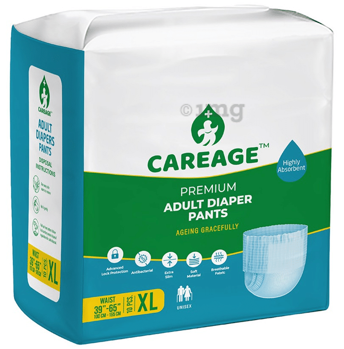 Careage Premium Adult Diaper Pants (10 Each) XL