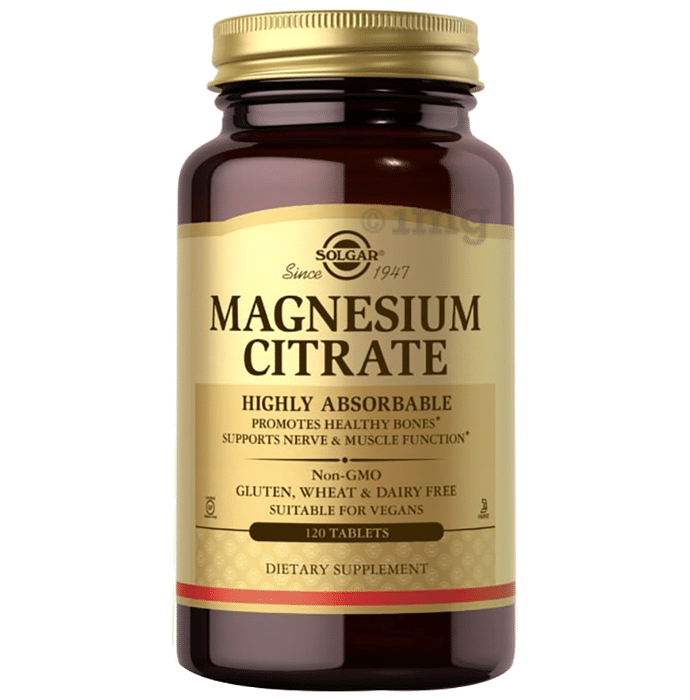 Solgar Magnesium Citrate for Bones, Nerves & Muscle Function | Vegan Tablet