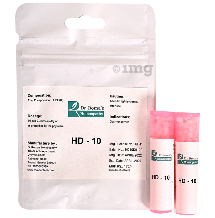 Dr. Romas Homeopathy HD 10 for Dysmenorrhoea, 2 Bottles of 2 Dram