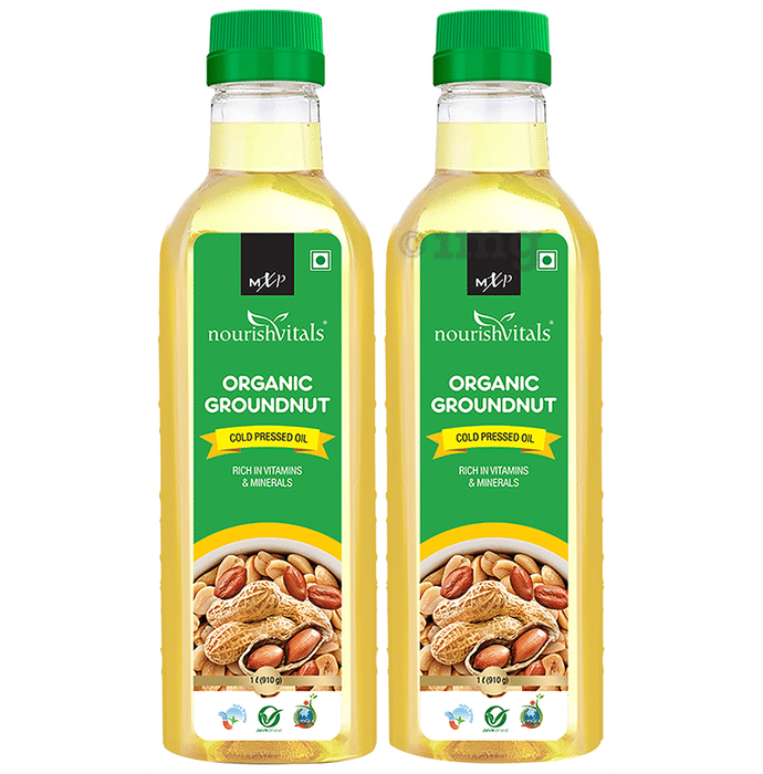 NourishVitals Organic Groundnut Cold Pressed Oil (1ltr Each)