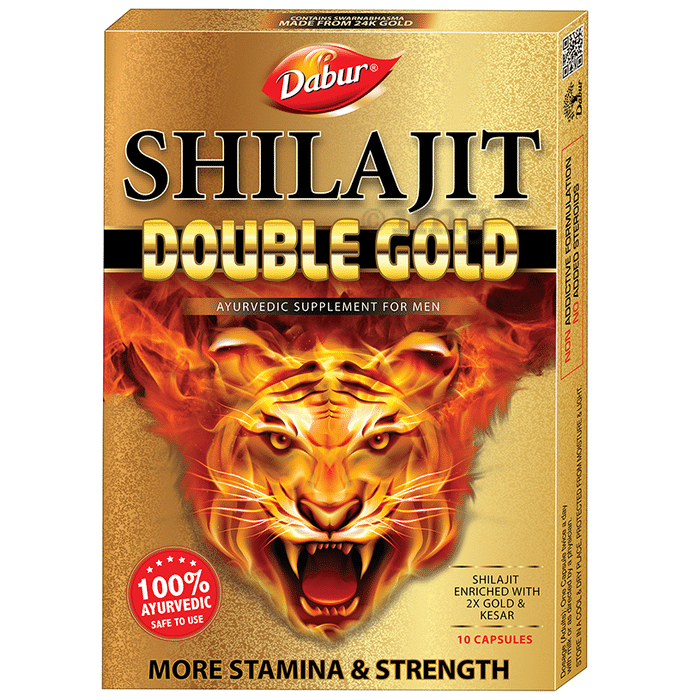 Dabur Shilajit Double Gold Capsules For Men | For More Immunity, 2X Strength & Stamina