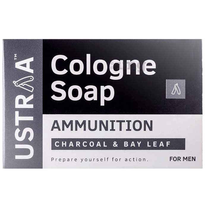 Ustraa Ammunition Charcoal & Bay Leaf Cologne Soap for Men (125gm Each