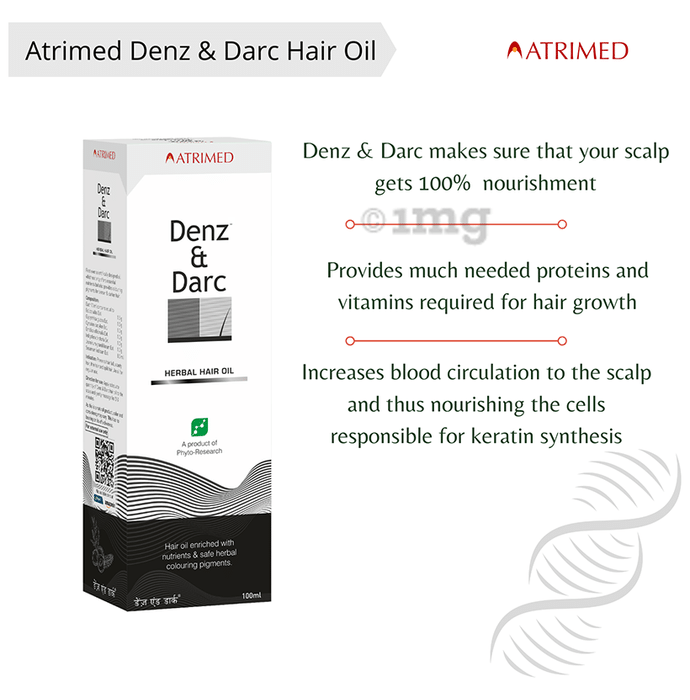Atrimed Denz & Darc Herbal Hair Oil: Buy bottle of 100 ml Oil at best price  in India | 1mg