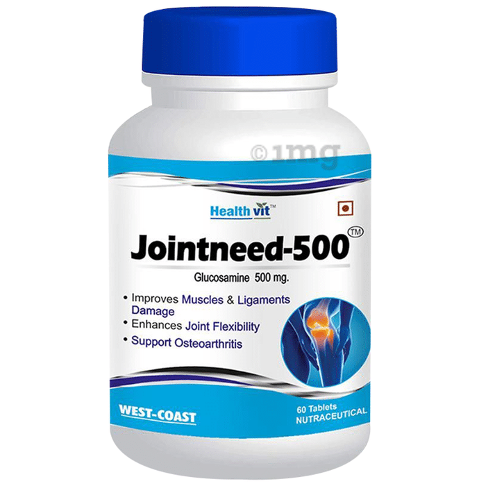 HealthVit Jointneed Glucosamine 500mg | For Muscles, Ligaments & Joints | Tablet