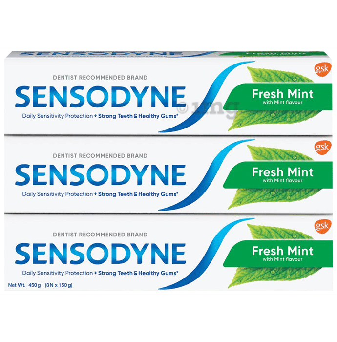 Sensodyne Fresh Mint Sensitive Toothpaste (150gm Each)