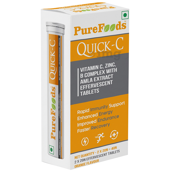 PureFoods Quick-C Effervescent Tablet (20 Each) Orange