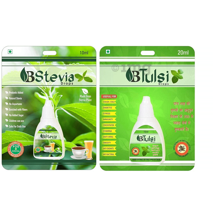 Livebasil Combo Pack of Stevia Drop 10ml and Tulsi Drop 20ml