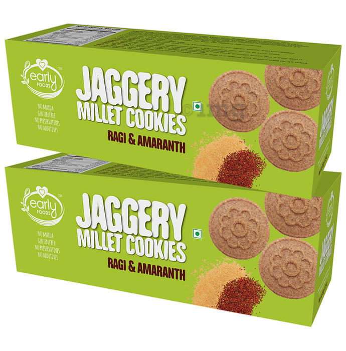 Early Foods Jaggery Millet cookies (150gm Each) Ragi & Amaranth