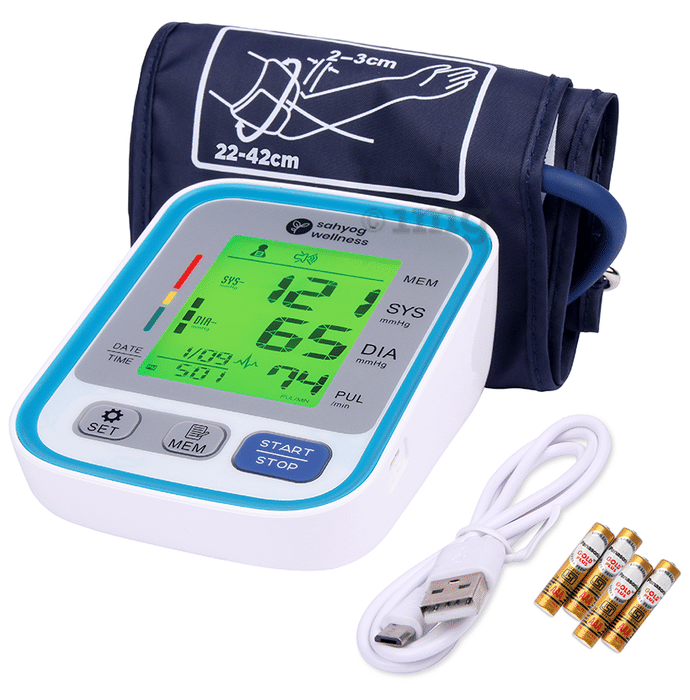 Sahyog Wellness Arm Style Digital Blood Pressure Monitor with 3 Colour Display and XXL Cuff