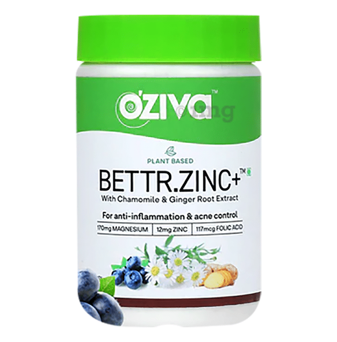 Oziva Plant Based Bettr.Zinc+ Capsule for Anti-Inflammation & Acne Control