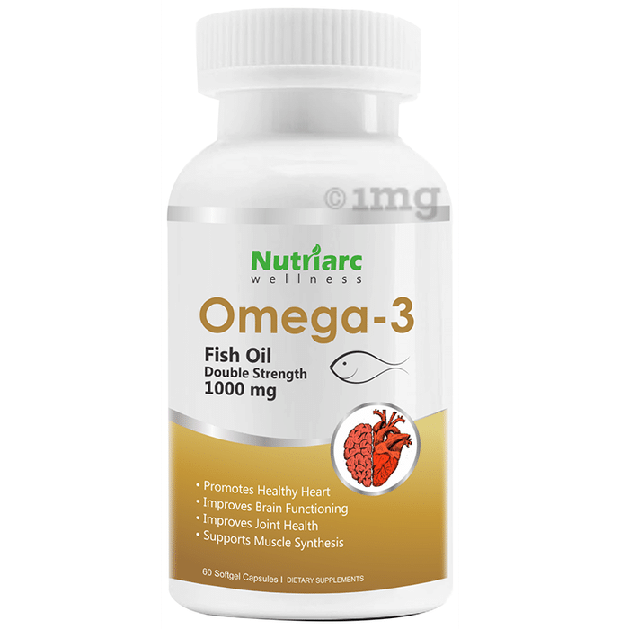 Nutriarc Wellness Omega 3 Fish Oil Double Strength 1000mg Softgel Capsule