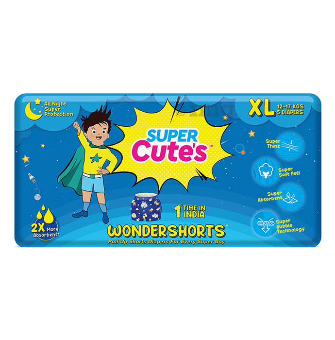 Super Cute's XL Wondershorts Pull Up Shorts Diaper (5 Each)