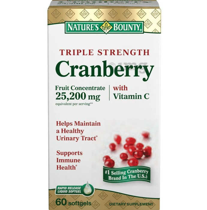 Nature's Bounty Triple Strength Cranberry With Vitamin C Softgels