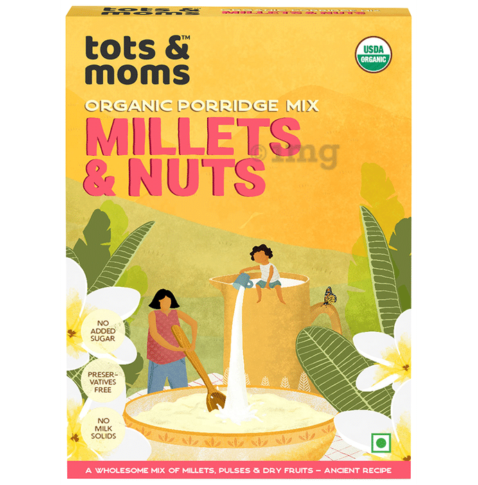 Tots and Moms Organic Porridge Mix 8 Month+ Millets & Nuts